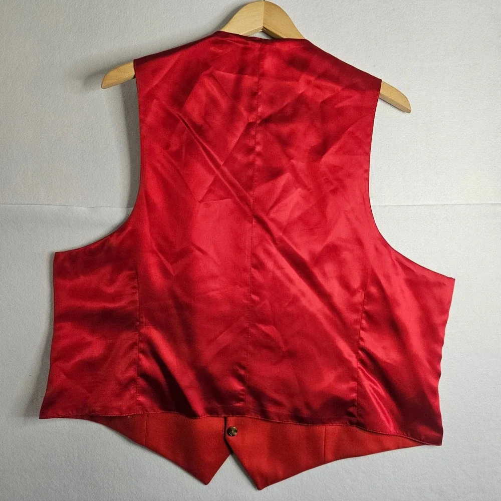 Royal Stewart Tartan Waistcoat Reversible Red Plaid Worsted Wool Vest Formal 48R